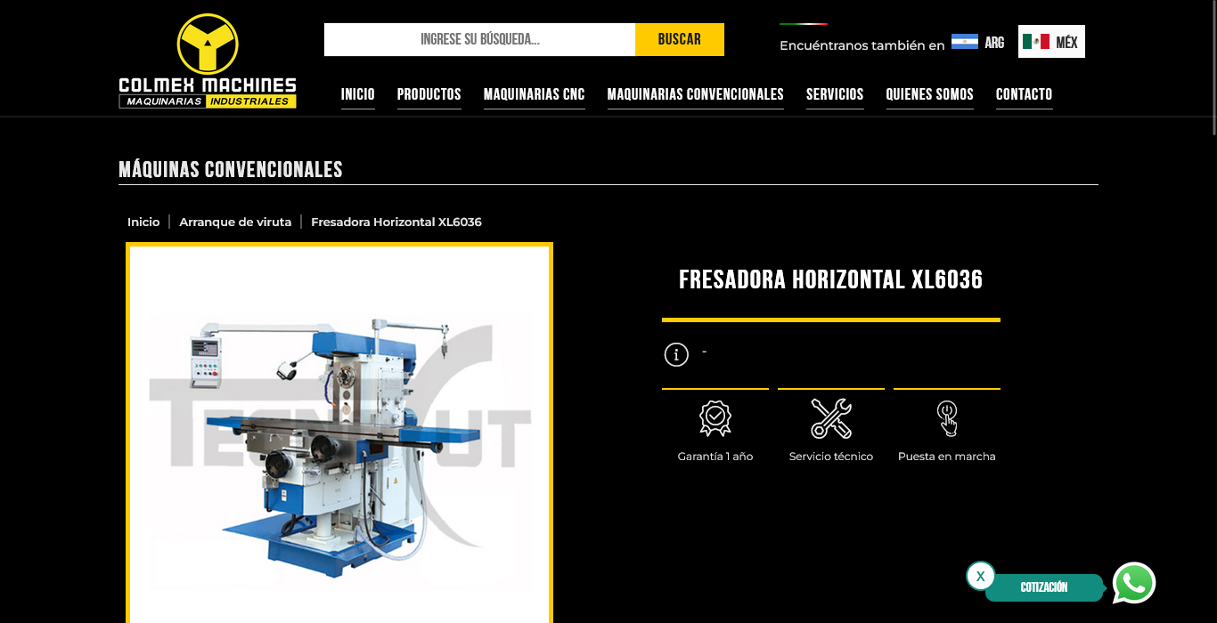 Página de inicio del sitio web dinámico
